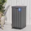 imageEAST OAK 38 Gallon Outdoor Trash Can  Waterproof Resin Garbage Can with Tiered Lid ampamp Drip Tray  Outside Trash Bin for Patio  Kitchen Backyard ampamp Deck  Gray Color31 Gallon