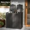 imageEAST OAK 38 Gallon Outdoor Trash Can  Waterproof Resin Garbage Can with Tiered Lid ampamp Drip Tray  Outside Trash Bin for Patio  Kitchen Backyard ampamp Deck  Gray Color62 Gallon