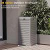 imageEAST OAK 38 Gallon Outdoor Trash Can  Waterproof Resin Garbage Can with Tiered Lid ampamp Drip Tray  Outside Trash Bin for Patio  Kitchen Backyard ampamp Deck  Gray Color38 Gallon