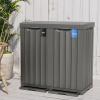 imageEAST OAK 38 Gallon Outdoor Trash Can  Waterproof Resin Garbage Can with Tiered Lid ampamp Drip Tray  Outside Trash Bin for Patio  Kitchen Backyard ampamp Deck  Gray Color62 Gallon