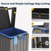 imageEAST OAK 38 Gallon Outdoor Trash Can  Waterproof Resin Garbage Can with Tiered Lid ampamp Drip Tray  Outside Trash Bin for Patio  Kitchen Backyard ampamp Deck  Gray Color31 Gallon