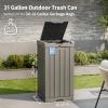 imageEAST OAK 38 Gallon Outdoor Trash Can  Waterproof Resin Garbage Can with Tiered Lid ampamp Drip Tray  Outside Trash Bin for Patio  Kitchen Backyard ampamp Deck  Gray Color31 Gallon
