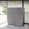 imageEAST OAK 38 Gallon Outdoor Trash Can  Waterproof Resin Garbage Can with Tiered Lid ampamp Drip Tray  Outside Trash Bin for Patio  Kitchen Backyard ampamp Deck  Gray Color76 Gallon