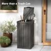 imageEAST OAK 38 Gallon Outdoor Trash Can  Waterproof Resin Garbage Can with Tiered Lid ampamp Drip Tray  Outside Trash Bin for Patio  Kitchen Backyard ampamp Deck  Gray Color31 Gallon