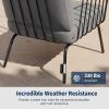 imageEAST OAK 3Piece Plaza Patio Furniture Set Outdoor Furniture with Thick Cushion Sofa and Coffee Table Modern Patio Conversation Set for 2 Outdoor Bistro Set for Balcony Black ampamp GreyBlack  Grey