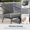 imageEAST OAK 3Piece Plaza Patio Furniture Set Outdoor Furniture with Thick Cushion Sofa and Coffee Table Modern Patio Conversation Set for 2 Outdoor Bistro Set for Balcony Black ampamp GreyBlack  Grey