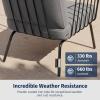 imageEAST OAK 3Piece Plaza Patio Furniture Set Outdoor Furniture with Thick Cushion Sofa and Coffee Table Modern Patio Conversation Set for 2 Outdoor Bistro Set for Balcony Black ampamp GreyBlack  Grey
