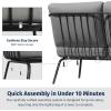 imageEAST OAK 3Piece Plaza Patio Furniture Set Outdoor Furniture with Thick Cushion Sofa and Coffee Table Modern Patio Conversation Set for 2 Outdoor Bistro Set for Balcony Black ampamp GreyBlack  Grey