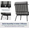 imageEAST OAK 3Piece Plaza Patio Furniture Set Outdoor Furniture with Thick Cushion Sofa and Coffee Table Modern Patio Conversation Set for 2 Outdoor Bistro Set for Balcony Black ampamp GreyBlack  Grey