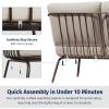 imageEAST OAK 3Piece Plaza Patio Furniture Set Outdoor Furniture with Thick Cushion Sofa and Coffee Table Modern Patio Conversation Set for 2 Outdoor Bistro Set for Balcony Black ampamp GreyBrown  Beige