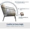 imageEAST OAK 3Piece Plaza Patio Furniture Set Outdoor Furniture with Thick Cushion Sofa and Coffee Table Modern Patio Conversation Set for 2 Outdoor Bistro Set for Balcony Black ampamp GreyBrown  Beige