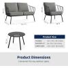 imageEAST OAK 3Piece Plaza Patio Furniture Set Outdoor Furniture with Thick Cushion Sofa and Coffee Table Modern Patio Conversation Set for 2 Outdoor Bistro Set for Balcony Black ampamp GreyBlack  Grey