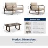 imageEAST OAK 4Piece Patio Furniture Set Outdoor Patio Set 47inch Removable ampamp Washable Deep Seating Cushion Outside Conversation Sets GrayAlexanderapricot
