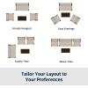 imageEAST OAK 4Piece Patio Furniture Set Outdoor Patio Set 47inch Removable ampamp Washable Deep Seating Cushion Outside Conversation Sets GrayAlexanderapricot