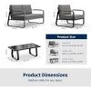 imageEAST OAK 4Piece Patio Furniture Set Outdoor Patio Set 47inch Removable ampamp Washable Deep Seating Cushion Outside Conversation Sets GrayAlexandergray