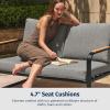 imageEAST OAK 4Piece Patio Furniture Set Outdoor Patio Set 47inch Removable ampamp Washable Deep Seating Cushion Outside Conversation Sets GrayAlexandergray