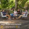 imageEAST OAK 4Piece Patio Furniture Set Outdoor Patio Set 47inch Removable ampamp Washable Deep Seating Cushion Outside Conversation Sets GrayCourtyardblack  Light Grey