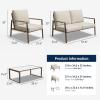 imageEAST OAK 4Piece Patio Furniture Set with Thick Cushions 2025 Coast Patio Conversation Set4 Seats Waterproof Outdoor Patio Set with Rattan Armrests Loveseat and Coffee Table for Backyard GreyApricot