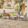 imageEAST OAK 4Piece Patio Furniture Set with Thick Cushions 2025 Coast Patio Conversation Set4 Seats Waterproof Outdoor Patio Set with Rattan Armrests Loveseat and Coffee Table for Backyard GreyApricot