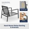 imageEAST OAK 4Piece Patio Furniture Set with Thick Cushions 2025 Coast Patio Conversation Set4 Seats Waterproof Outdoor Patio Set with Rattan Armrests Loveseat and Coffee Table for Backyard GreyGrey