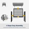 imageEAST OAK 4Piece Patio Furniture Set with Thick Cushions 2025 Coast Patio Conversation Set4 Seats Waterproof Outdoor Patio Set with Rattan Armrests Loveseat and Coffee Table for Backyard GreyGrey