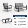 imageEAST OAK 4Piece Patio Furniture Set with Thick Cushions 2025 Coast Patio Conversation Set4 Seats Waterproof Outdoor Patio Set with Rattan Armrests Loveseat and Coffee Table for Backyard GreyGrey