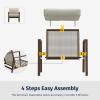 imageEAST OAK 4Piece Patio Furniture Set with Thick Cushions 2025 Coast Patio Conversation Set4 Seats Waterproof Outdoor Patio Set with Rattan Armrests Loveseat and Coffee Table for Backyard GreyApricot