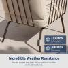 imageEAST OAK 5Piece Montauk Modular Patio Furniture Set Outdoor Corner Sofa with Cushion and Glass Coffee Table Modern Patio Conversation Set for Garden Backyard and Porch Beige ampamp GreyBrown  Beige