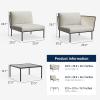 imageEAST OAK 5Piece Montauk Modular Patio Furniture Set Outdoor Corner Sofa with Cushion and Glass Coffee Table Modern Patio Conversation Set for Garden Backyard and Porch Beige ampamp GreyBeige  Grey