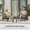 imageEAST OAK 5Piece Montauk Modular Patio Furniture Set Outdoor Corner Sofa with Cushion and Glass Coffee Table Modern Patio Conversation Set for Garden Backyard and Porch Beige ampamp GreyBlack  Grey