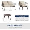 imageEAST OAK 5Piece Montauk Modular Patio Furniture Set Outdoor Corner Sofa with Cushion and Glass Coffee Table Modern Patio Conversation Set for Garden Backyard and Porch Beige ampamp GreyBrown  Beige
