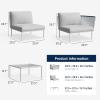 imageEAST OAK 5Piece Montauk Modular Patio Furniture Set Outdoor Corner Sofa with Cushion and Glass Coffee Table Modern Patio Conversation Set for Garden Backyard and Porch Beige ampamp GreyDove Grey