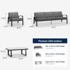 imageEAST OAK 5Seat Patio Furniture Set 4Piece Outdoor Conversation Set with Coffee TableWaterproof Outdoor Patio Furniture with Thick Cushions for Garden and Yard Creamy ApricotGrey