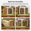 imageEAST OAK 66 FT Pop Up Canopy Tent with Mesh  Outdoor Screen House with 4 Sunshades  Instant Canopy with Portable Carry Bag  Gazebo Tent for Camping Patio and Beach  Beige1212 FT