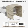 imageEAST OAK 66 FT Pop Up Canopy Tent with Mesh  Outdoor Screen House with 4 Sunshades  Instant Canopy with Portable Carry Bag  Gazebo Tent for Camping Patio and Beach  Beige1212 FT