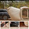 imageEAST OAK 66 FT Pop Up Canopy Tent with Mesh  Outdoor Screen House with 4 Sunshades  Instant Canopy with Portable Carry Bag  Gazebo Tent for Camping Patio and Beach  Beige1212 FT