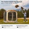 imageEAST OAK 66 FT Pop Up Canopy Tent with Mesh  Outdoor Screen House with 4 Sunshades  Instant Canopy with Portable Carry Bag  Gazebo Tent for Camping Patio and Beach  Beige66 FT