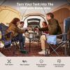 imageEAST OAK 66 FT Pop Up Canopy Tent with Mesh  Outdoor Screen House with 4 Sunshades  Instant Canopy with Portable Carry Bag  Gazebo Tent for Camping Patio and Beach  Beige1212 FT