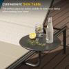 imageEAST OAK Adjustable Outdoor Chaise Lounge with Cushion Aluminum Patio Lounge Chair with Side Table Breathable 5Positions Adjustable Lounge Chaise for Poolside Beach Porch25 Textilene  Cotton
