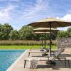 imageEAST OAK Adjustable Outdoor Chaise Lounge with Cushion Aluminum Patio Lounge Chair with Side Table Breathable 5Positions Adjustable Lounge Chaise for Poolside Beach Porch25 Textilene  Cotton