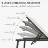 imageEAST OAK Adjustable Outdoor Chaise Lounge with Cushion Aluminum Patio Lounge Chair with Side Table Breathable 5Positions Adjustable Lounge Chaise for Poolside Beach Porch25 Textilene  Cotton