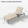 imageEAST OAK Adjustable Outdoor Chaise Lounge with Cushion Aluminum Patio Lounge Chair with Side Table Breathable 5Positions Adjustable Lounge Chaise for Poolside Beach PorchCushion Style
