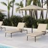 imageEAST OAK Adjustable Outdoor Chaise Lounge with Cushion Aluminum Patio Lounge Chair with Side Table Breathable 5Positions Adjustable Lounge Chaise for Poolside Beach PorchCushion Style