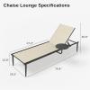 imageEAST OAK Adjustable Outdoor Chaise Lounge with Cushion Aluminum Patio Lounge Chair with Side Table Breathable 5Positions Adjustable Lounge Chaise for Poolside Beach Porch25 Textilene  Cotton