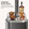 imageEAST OAK Antirust 50000 BTU Patio Heater for Outdoor Use With DoubleLayer Stainless Steel Burner Table Design and Wheels Propane Patio Heater for Home and Commercial Stainless SteelPolished Stainless