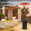 imageEAST OAK Antirust 50000 BTU Patio Heater for Outdoor Use With DoubleLayer Stainless Steel Burner Table Design and Wheels Propane Patio Heater for Home and Commercial Stainless SteelBlack
