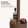 imageEAST OAK Antirust 50000 BTU Patio Heater for Outdoor Use With DoubleLayer Stainless Steel Burner Table Design and Wheels Propane Patio Heater for Home and Commercial Stainless SteelBrown