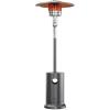 imageEAST OAK Antirust 50000 BTU Patio Heater for Outdoor Use With DoubleLayer Stainless Steel Burner Table Design and Wheels Propane Patio Heater for Home and Commercial Stainless SteelGray