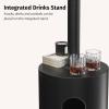 imageEAST OAK Antirust 50000 BTU Patio Heater for Outdoor Use With DoubleLayer Stainless Steel Burner Table Design and Wheels Propane Patio Heater for Home and Commercial Stainless SteelBlack
