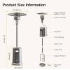 imageEAST OAK Antirust 50000 BTU Patio Heater for Outdoor Use With DoubleLayer Stainless Steel Burner Table Design and Wheels Propane Patio Heater for Home and Commercial Stainless SteelPolished Stainless